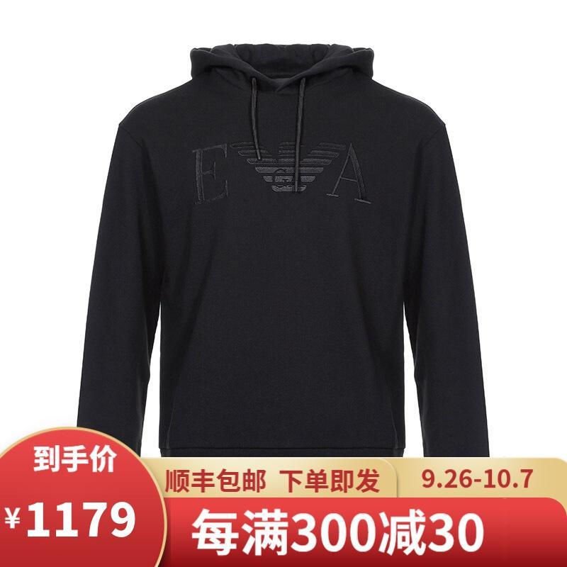 EMPORIO ARMANI 阿玛尼 男款混纺连帽卫衣运动衫 6G1MG5 1J36Z 0999-黑色 M