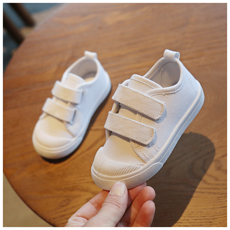 迪鲁奥（DILUAO)2019春秋新款儿童帆布鞋幼儿园室内鞋校园指定小白鞋男女宝宝童鞋_479 C08-5白色 35码/内长21.5cm