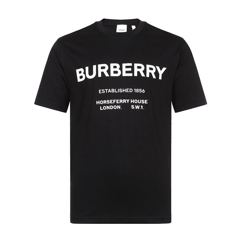 BURBERRY 博柏利 男士Horseferry印花棉质圆领短袖T恤 80172241-黑色 XS