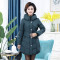 雪暖2019品牌秋冬新款大码中老年妈妈羽绒服女中长款修身显瘦收腰 175 墨绿