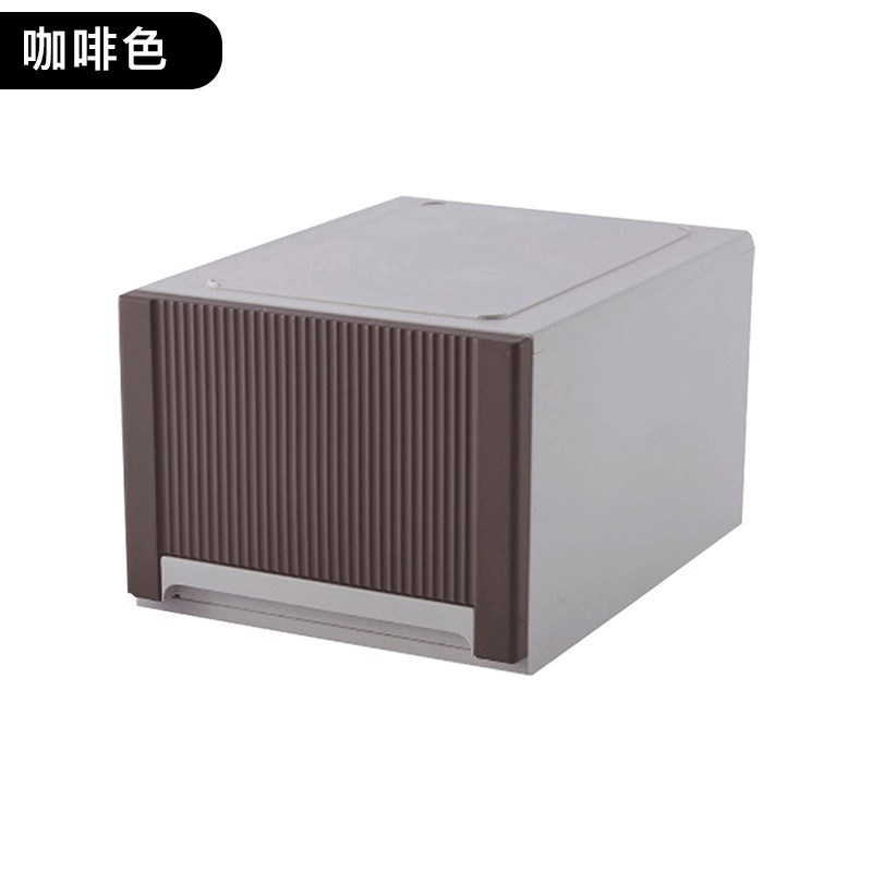 塑料夹缝储物抽屉柜 - 厨房卫生间玩具整理衣物 收纳柜 咖啡色39*53.5*23cm