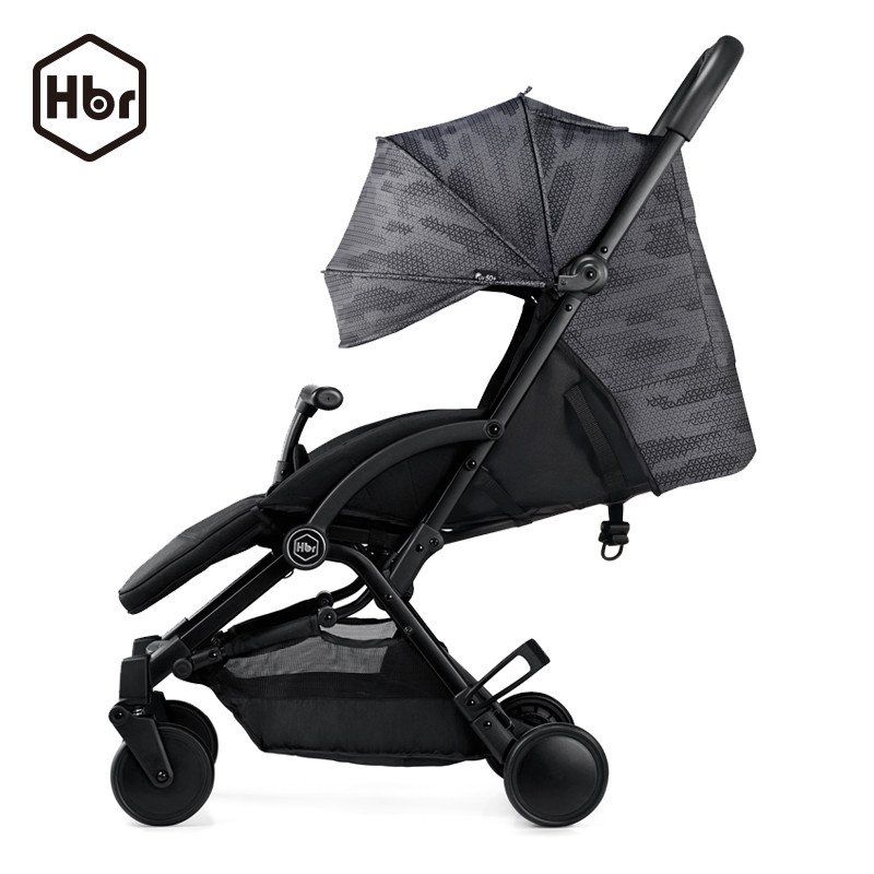 HBR虎贝尔S1经典系列可坐躺婴儿推车轻便折叠新生儿婴儿车 迷彩黑