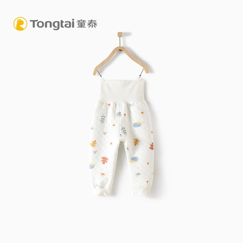 童泰(TONGTAI)2019年秋冬款婴儿长裤5-24月男女宝宝长裤高腰保暖裤护肚裤童装儿童服装儿童裤子 落叶 90cm