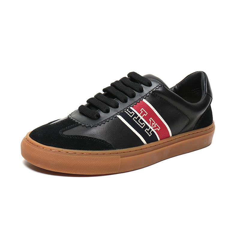 Bally 巴利 男款织物配皮系带运动鞋 HELLIS 200-黑色 6.5
