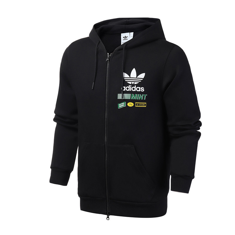 【自营】adidas阿迪达斯三叶草男装运动服休闲连帽外套夹克FP7701 XL FP7701黑色