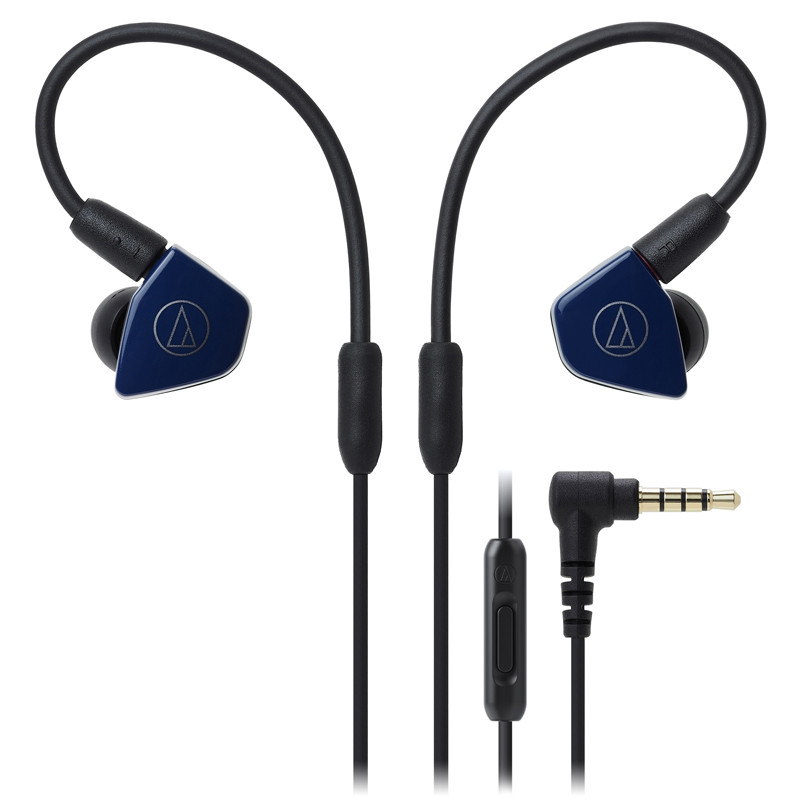 Audio Technica/铁三角 ATH-LS50iS 蓝色 双动圈手机带线控入耳式耳机
