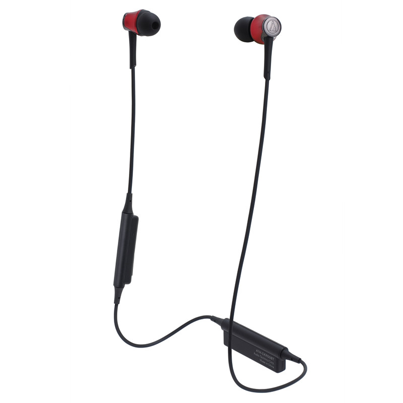 Audio Technica/铁三角 ATH-CKR55BT 红色 无线蓝牙线控入耳式颈挂耳机