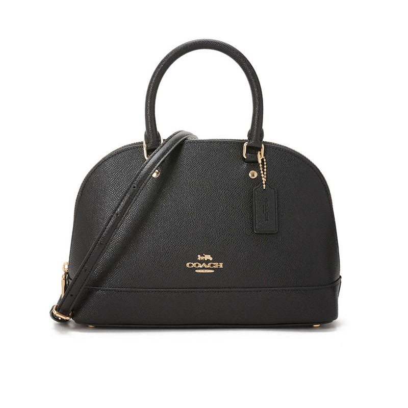 COACH/蔻驰 女包马车徽标手拎斜挎贝壳包 黑色