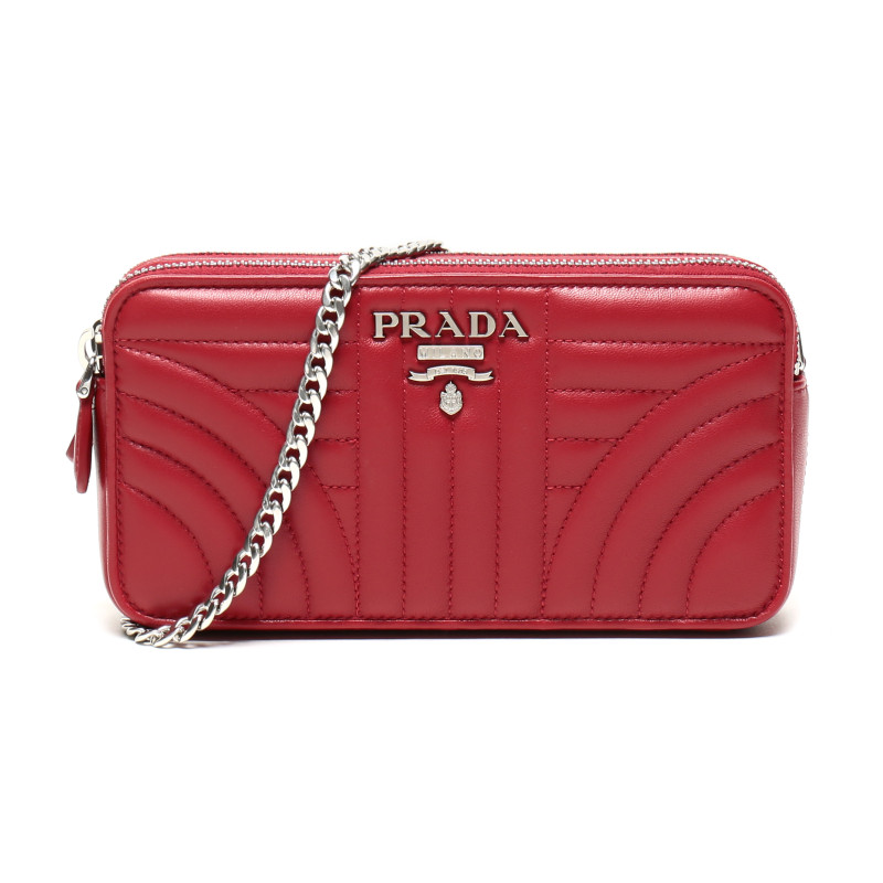 PRADA 普拉达 女款羊皮单肩斜挎包 1DH010 2B0X F068Z-红色