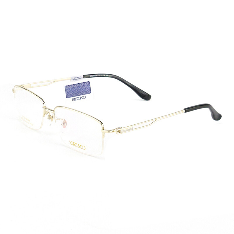 SEIKO精工 眼镜框男款半框钛材质商务眼镜架近视配镜光学镜架HC1015 54mm 25金色