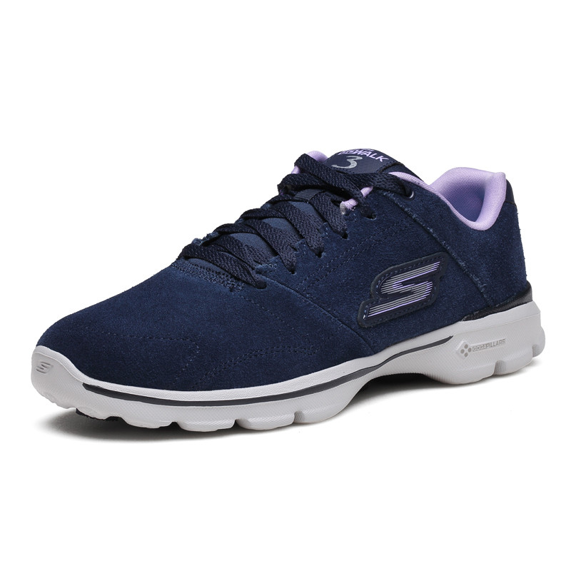 Skechers斯凯奇女鞋休闲鞋懒人户外运动轻便舒适健步鞋14159-NVLV 海军蓝色/浅紫色 37