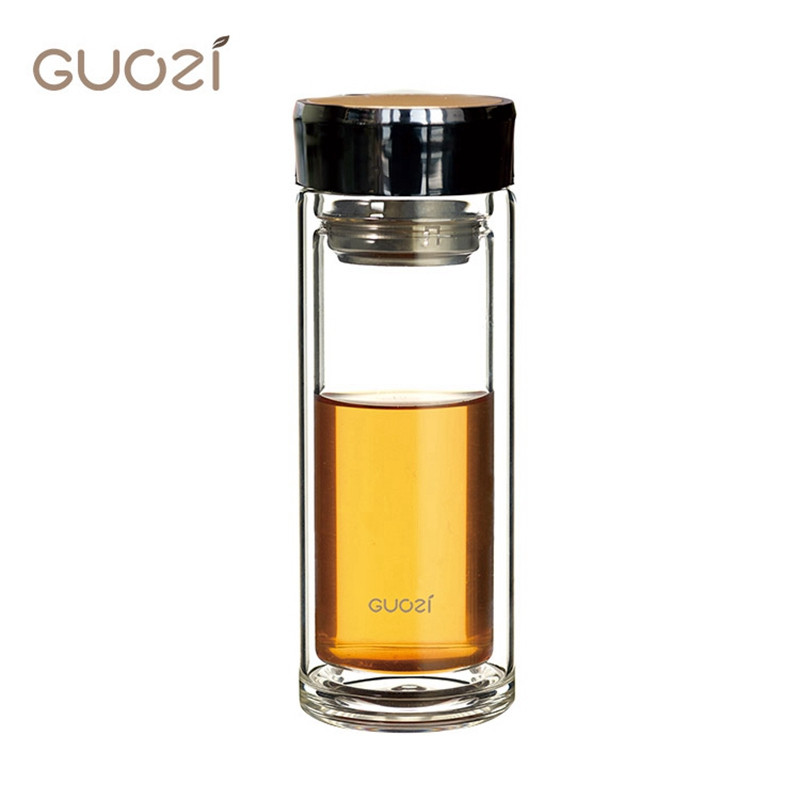 果兹（guozi） 雅致双层保温杯 GZ-S06 高硼硅安全玻璃杯300ml 黑色