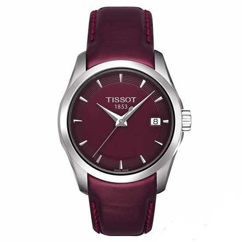 天梭(TISSOT)手表 库图系列 石英女表 带日历 中等表盘 时尚简约女表T035.210.16.371.00 T035.210.16.371.00