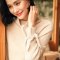 恒源祥2019秋冬高领羊绒衫女亮丝宽松厚毛衣慵懒风袖口系带针织衫 170/92A 青米夹花