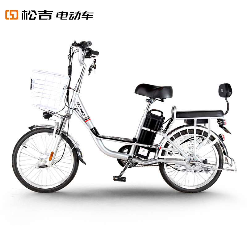 松吉（SONGI） 松吉48V锂电车依乐电动自行车男女电单车亲子代步助力成人电动车 依乐10A银色
