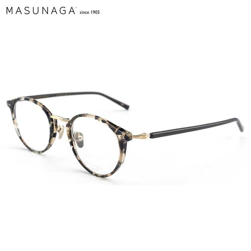 MASUNAGA增永眼镜男女复古手工全框眼镜架配镜近视光学镜架GMS-819 #69透明玳瑁色