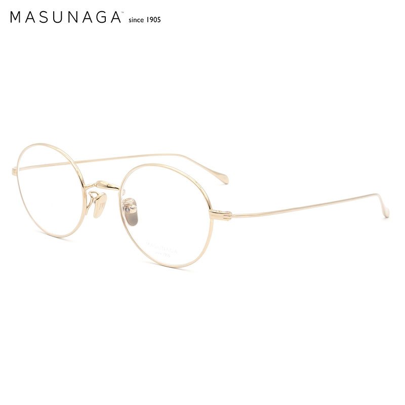 MASUNAGA增永眼镜男女复古手工全框眼镜架配镜近视光学镜架GMS-198T #11金色