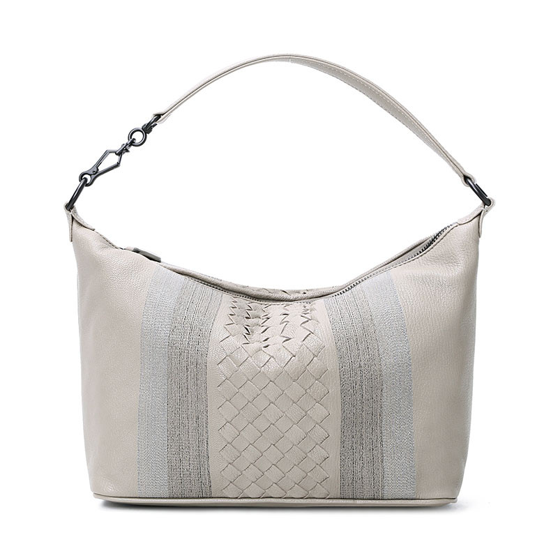 Bottega Veneta/葆蝶家 编织Madras条纹 单肩包 239988 拼色