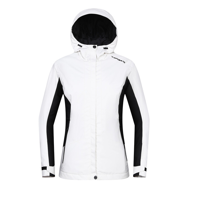 探路者（TOREAD）户外运动秋冬男女款防风保暖双板滑雪服KAHG91603/KAHG926041 S KAHG92604-G31G/象牙白/黑色/冰晶压花白色（女