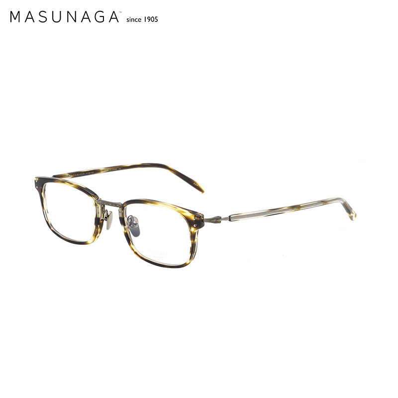 MASUNAGA增永眼镜男女复古全框眼镜架配镜近视光学镜架GMS-820 #24冷咖色
