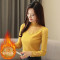 无畏衣衣2020新款女冬装韩版长袖加厚蕾丝衫女加绒打底衫上衣内搭洋气保暖雪纺小衫 58830（蓝色加绒加厚) XL