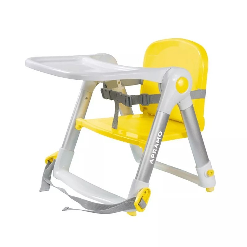 APRAMO宝宝餐椅婴幼儿童小孩吃饭餐椅子轻便携式可折叠多功能塑料承重15KG 马卡龙黄