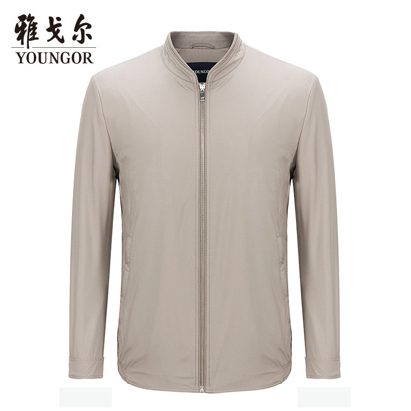 Youngor/雅戈尔冬季新品男士商务休闲卡其夹克374YQA 卡其 165/88A