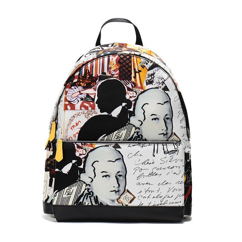 FENDI 芬迪 男女中性织物双肩背包 7VZ042 A91M F0KQ9-多色人物印花
