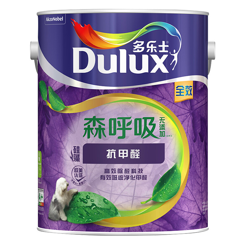 多乐士（Dulux）A8110竹炭森呼吸无添加硅藻抗甲醛全效 内墙乳胶漆 油漆涂料 墙面漆 厂家直送