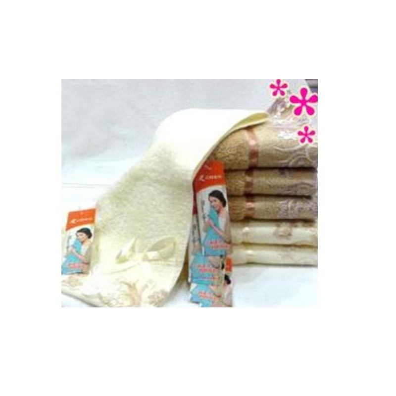 三利 浓情蕾丝毛巾(计价单位：条) 米色