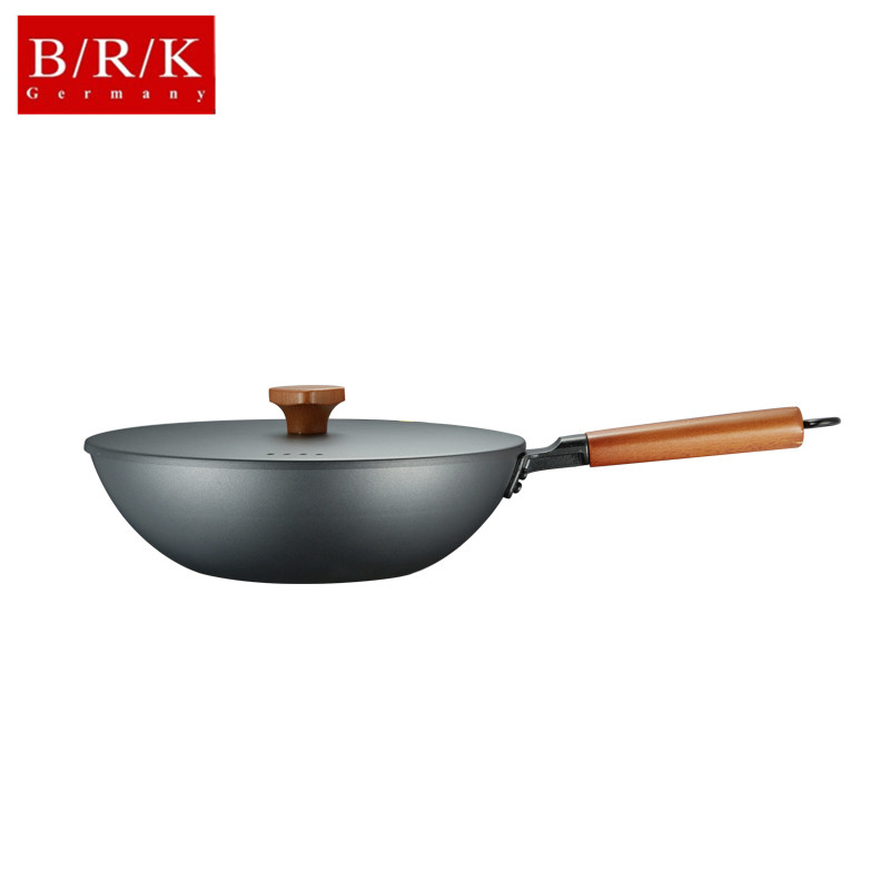 BRK Germany炒锅德国弗莱堡极铁锅炒锅99%高纯度极铁无涂层铁锅炒菜锅32cm物理防粘锅具烹饪用具电磁炉燃气通用