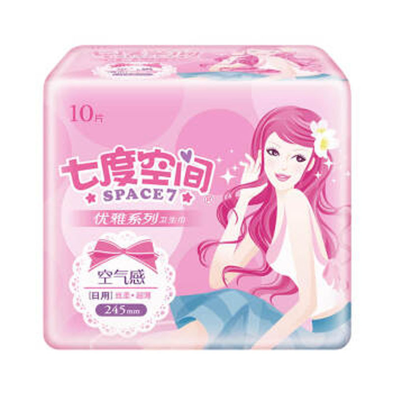 七度空间（SPACE7） QUC8110 优雅系列卫生巾 丝柔超薄日用245mm*10片 24包/箱 JH