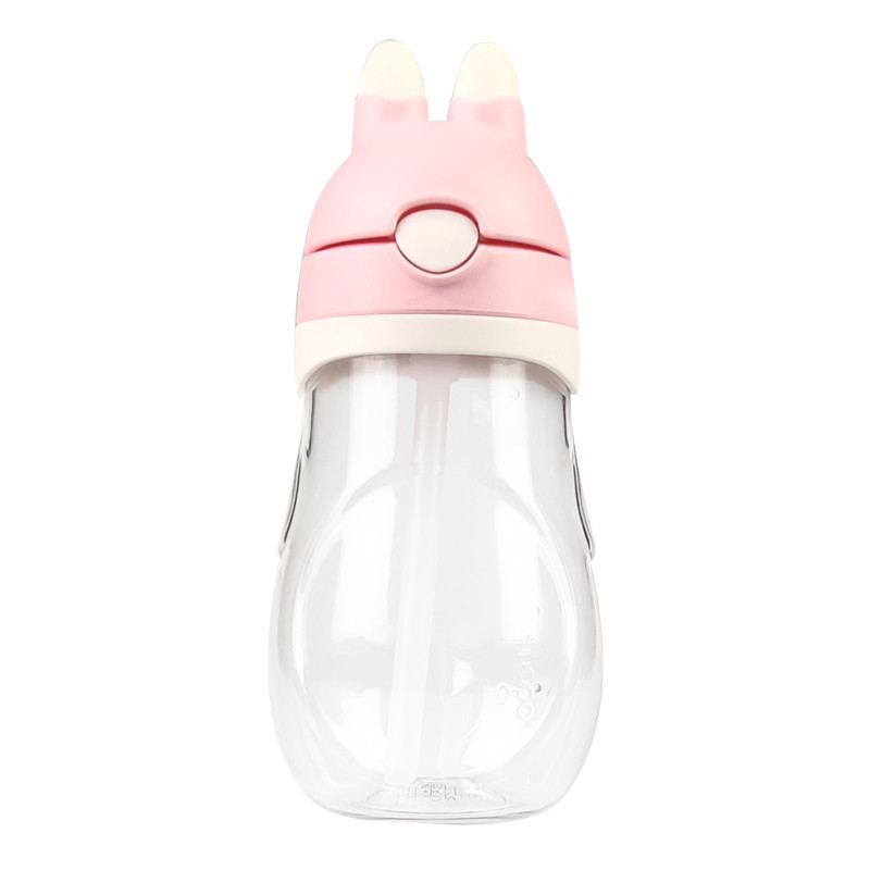 【Foogo系列兔子杯】THERMOS膳魔師 儿童tritan塑料吸管水杯 BBSH-420-PW粉白色420ml