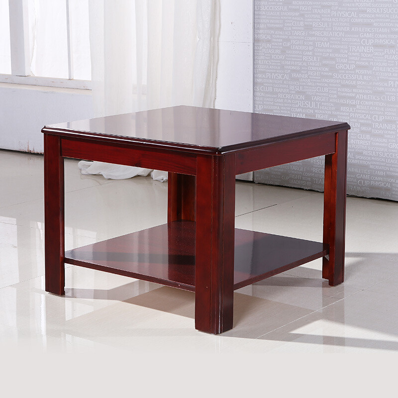 客厅茶几 边几桌子80厘米现代简约小户型榻榻米茶几 红胡桃色 酒红色
