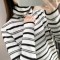 朗妮姿(LANGNIZI) 2020春秋季打底衫新款长袖上衣女内搭高领毛衣女条纹套头针织衫女 A201# 杏色 L【110-125斤】