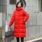 高梵2019新款羽绒服女中长款时尚休闲白鸭绒连帽加厚保暖冬季外套_2 L 冬奥红