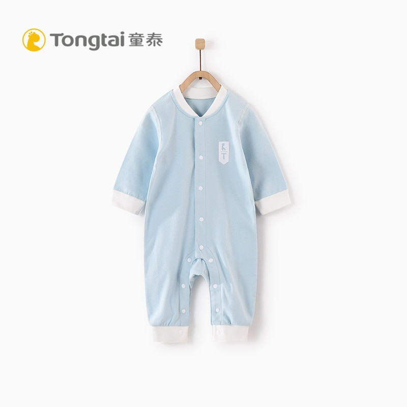 童泰（Tongtai）19年秋冬款婴幼儿A类纯棉衣服1-12月男女宝宝哈衣婴儿对开家居连体衣儿童内衣