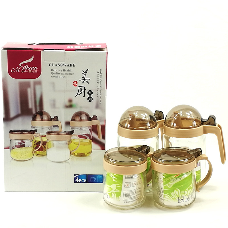 玻璃油壶四件套 油壶调味瓶