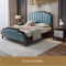 拉菲伯爵 床 现代床 床双人床 卧室家具美式 高端美式床 皮床 婚床 实木床 木质皮质床 B款1.8m单床+床头柜*1+床垫