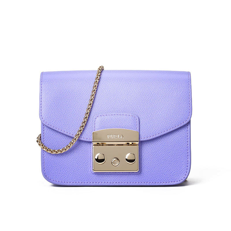 FURLA/芙拉 女包METROPOLIS标志性锁扣 经典小方包 BGZ7 紫