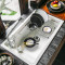 科恩纳石英石水槽单槽一体厨房洗菜盆花岗岩家用商用加厚洗碗水池 D750-顶配套装-古田麦