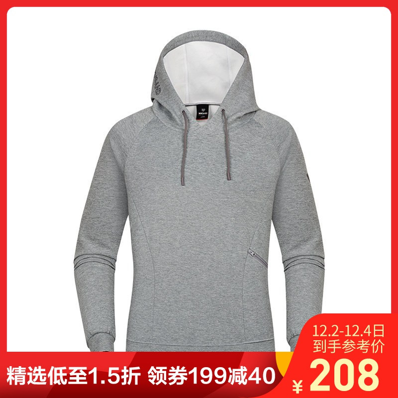 诺诗兰（NORTHLAND）户外秋冬19款男女式情侣款防风保暖舒适休闲弹力连帽卫衣GL080X03 GL080X03237NL地毯麻灰色(中性款) 185