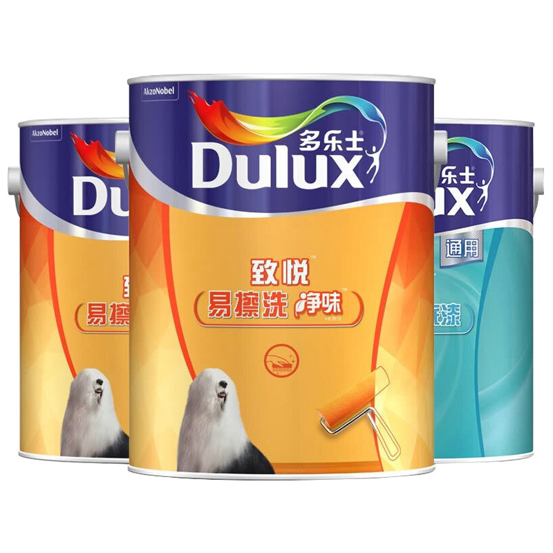 多乐士(Dulux)致悦易擦洗净味内墙乳胶漆 墙面漆 油漆涂料A747+A749 18L套装 白色