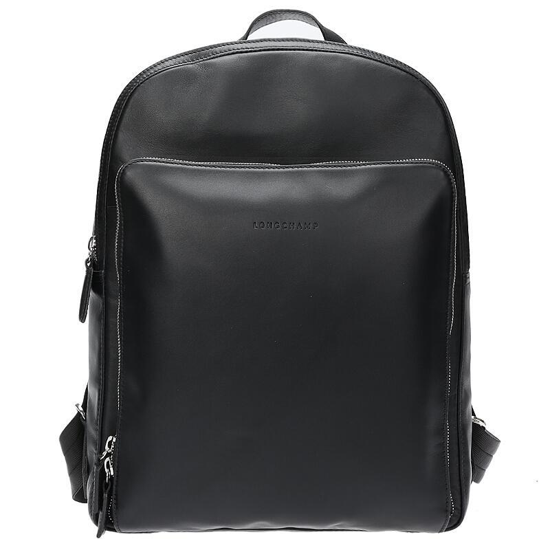 Longchamp 珑骧 男士Baxi系列牛皮双肩包电脑包 1655 788 001-黑色