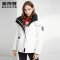 波司登女羽绒服可脱卸帽短款2019新款时尚外套潮厚款B90142310 180/100A 糙白黑色800H