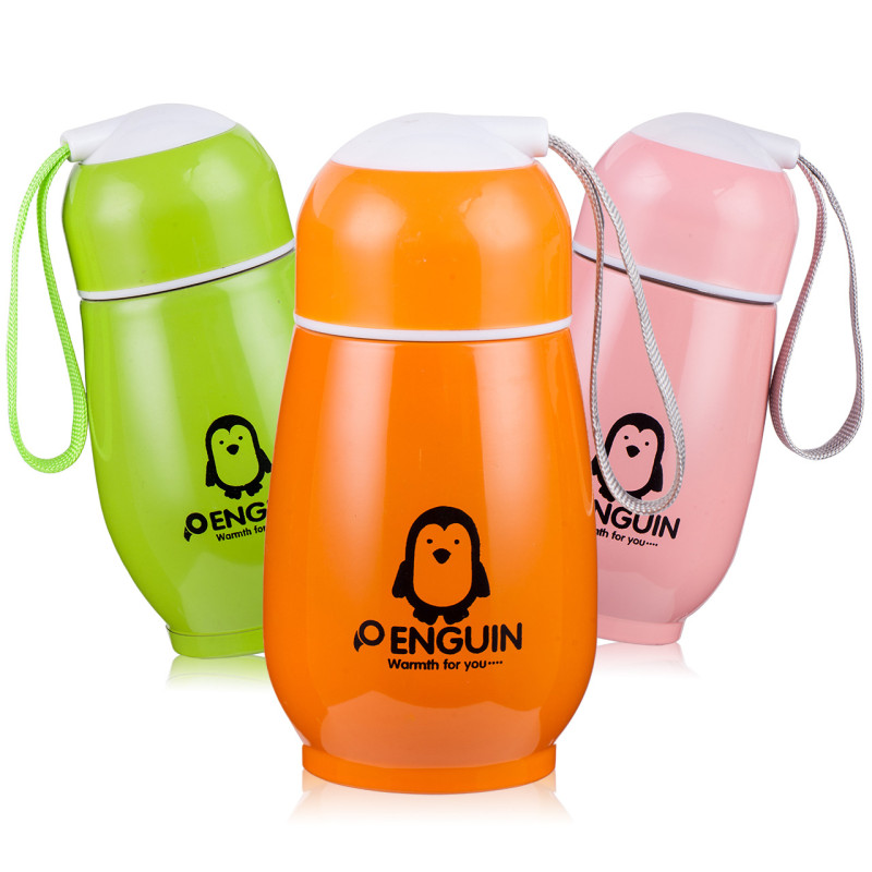 新款弹跳盖不锈钢保温杯真空杯双层杯车载礼品杯子 企鹅保温杯 500ml