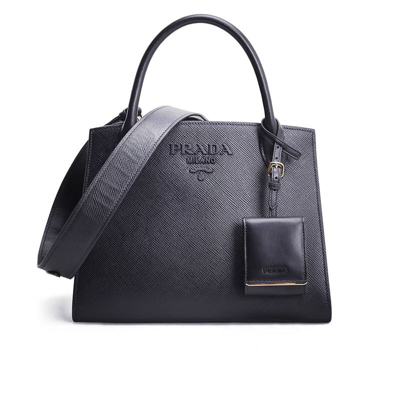 PRADA/普拉达 Monochrome 手拎包 1BA156 OOO 黑色