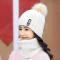 帽子女冬天潮加绒毛线帽韩版青年甜美可爱女士秋冬针织帽百搭保暖_528_178 黑色帽子+围脖(加绒加厚)