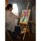 苏宁放心购榉木带抽屉儿童实木质油画架木制美术素描成人画箱画板架套装收纳式学生初学者折叠多功_747 原木色画架+4K画板