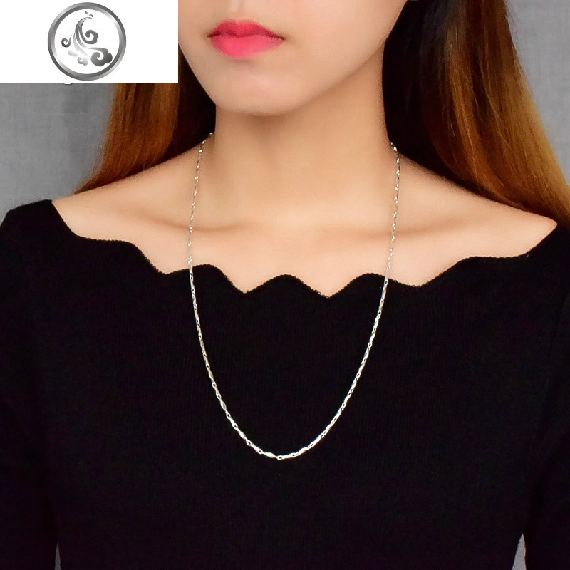 99足银元宝链S990纯银项链女锁骨男士加粗长款毛衣链手工白银链子 粗2.2mm长55cm9.5g
